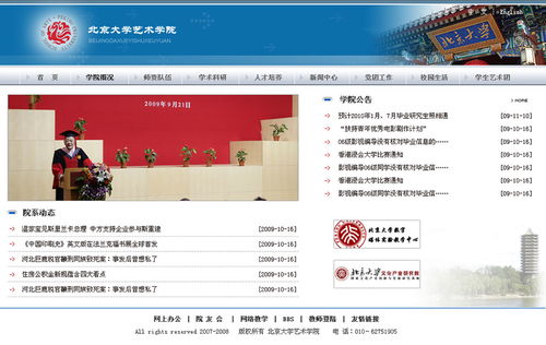 北京大学艺术学院网站设计